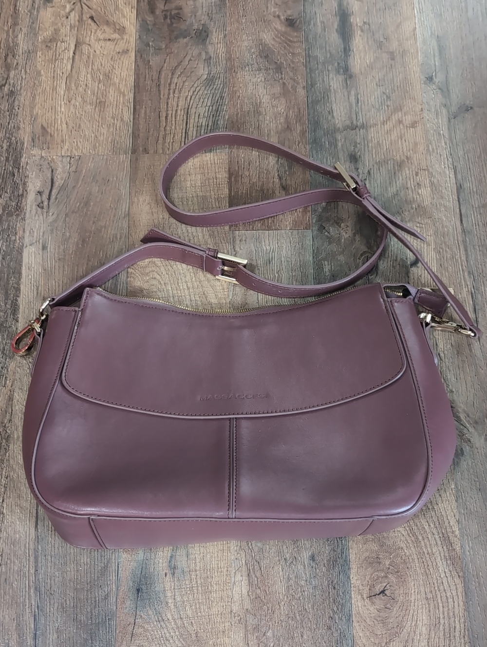 Nwot Massaccesi Plum Leather Crossbody Bag
